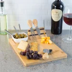 Classic Cuisine 9-Piece Bamboo Cheese Board Set with Stainless Steel Cutlery thumbnail 3