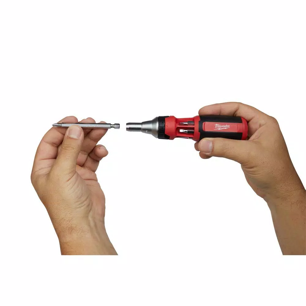 Milwaukee 9-in-1 Square Drive Ratcheting Multi-Bit Screwdriver with Power Groove Bits