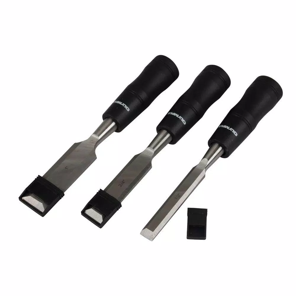 OLYMPIA Tools 3-Piece Wood Chisel Set, Hardened Alloy Steel, 1/2 in., 3/4 in., 1 in.