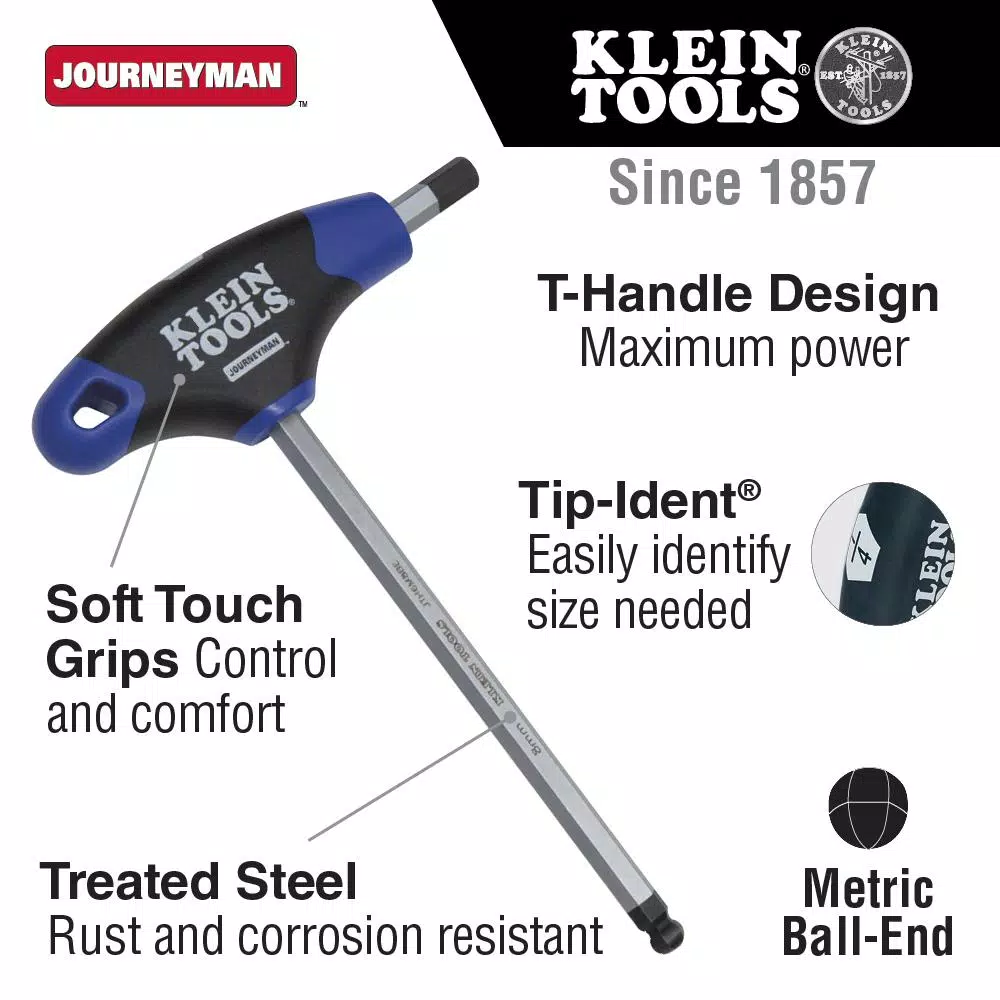 Klein Tools 8-Piece Metric Ball-End T-Handle Hex Key Set with Stand