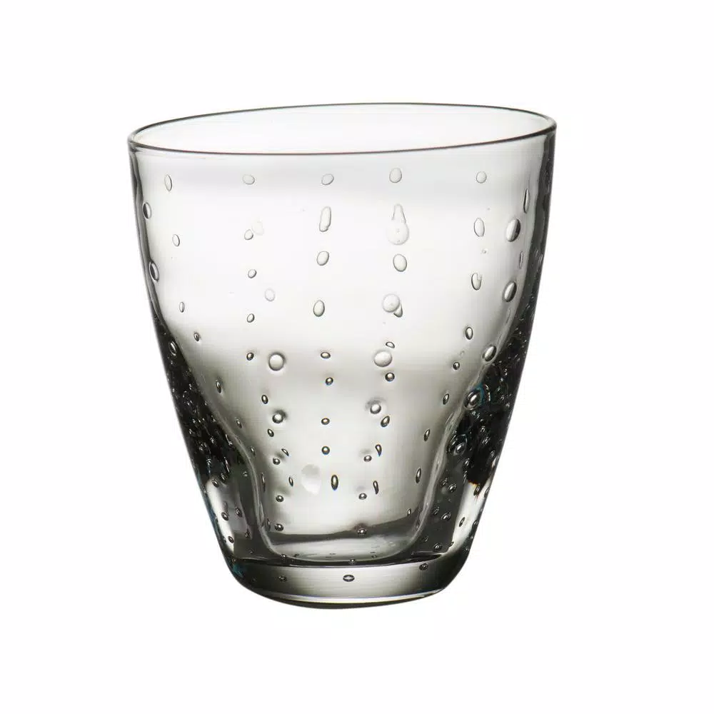 Abigails Rain Drop 8 oz. Clear Double Old-Fashioned Glass Set, Set of 4