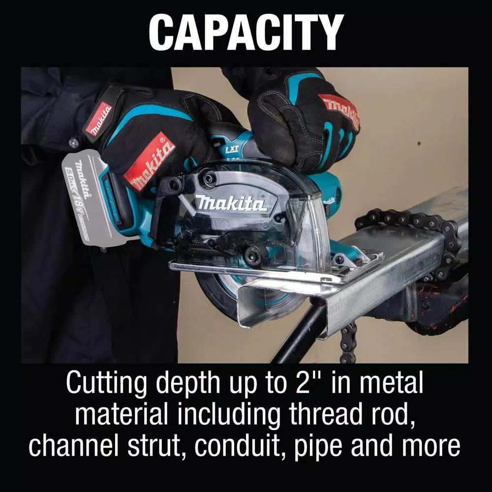 Makita 18V LXT Cordless 5-3/8 in. Metal Cutting Saw with 5.0Ah Battery Bundle