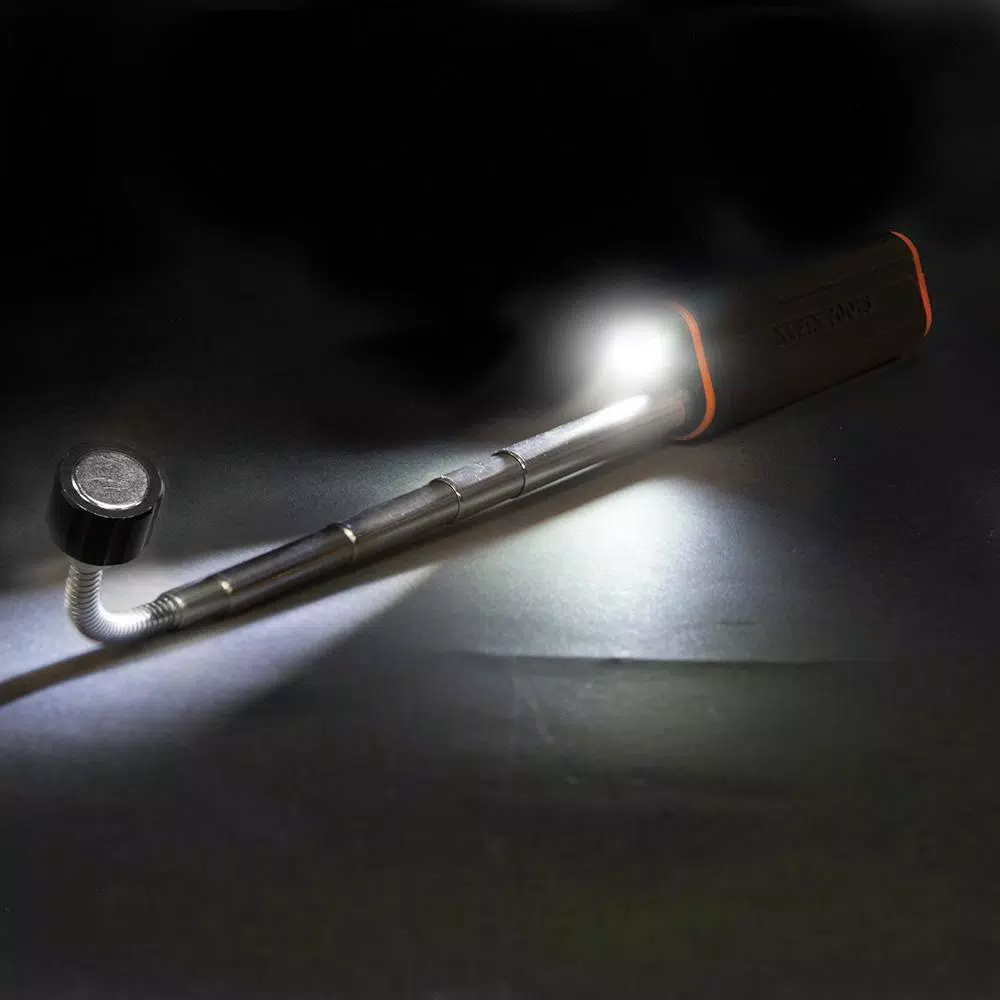 Klein Tools Telescoping Magnetic LED Pickup Tool with Gooseneck