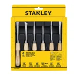 Stanley 6-Piece Wood Carving Chisel Set with Natural Wood Handles thumbnail 3