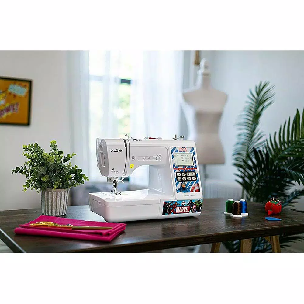 Brother Marvel Themed 2-in-1 Sewing and 4 in. x 4 in. Embroidery Machine with Color Touch LCD Screen