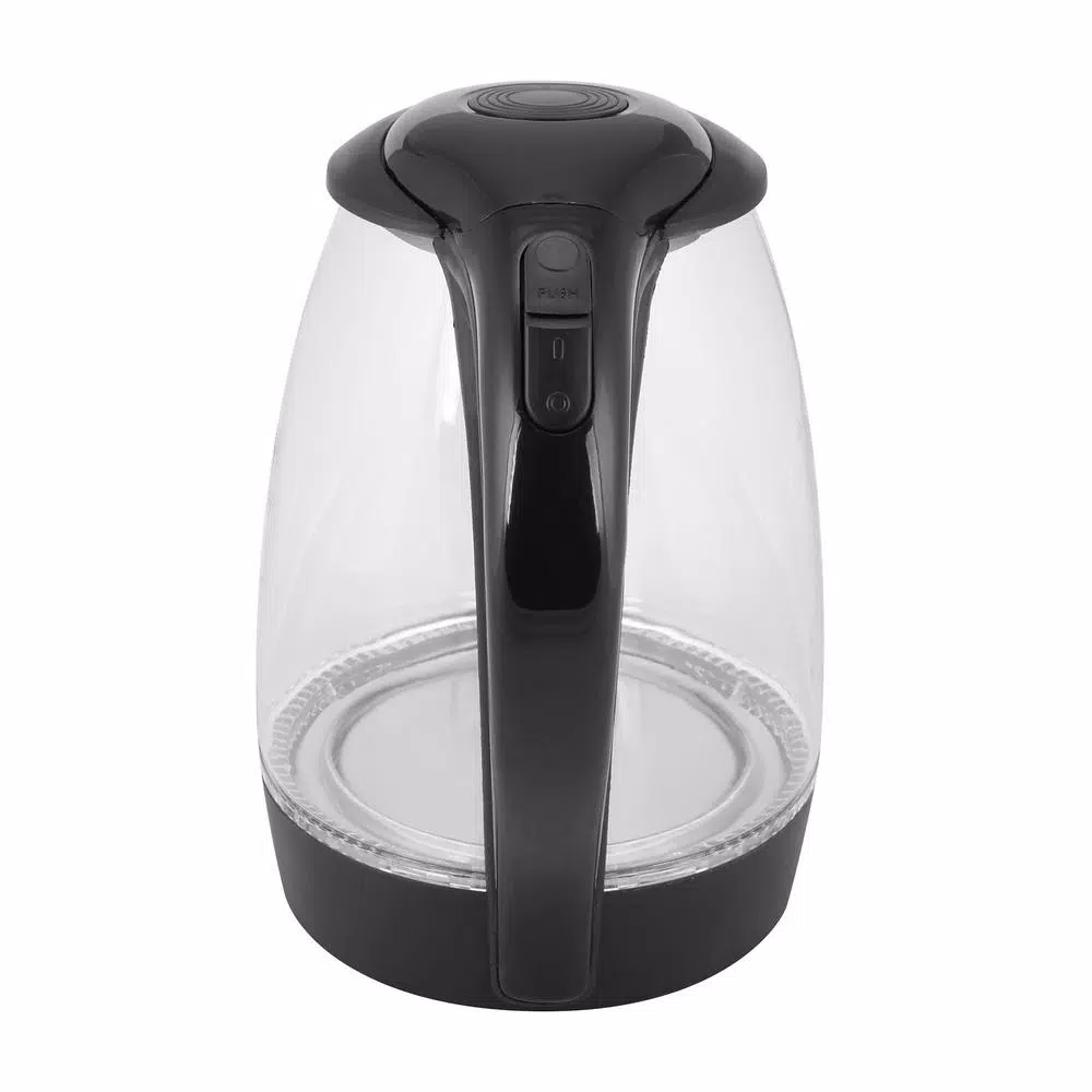 Kalorik 7-Cup Black Stainless Steel Cordless Electric Kettle with Auto Shut-Off
