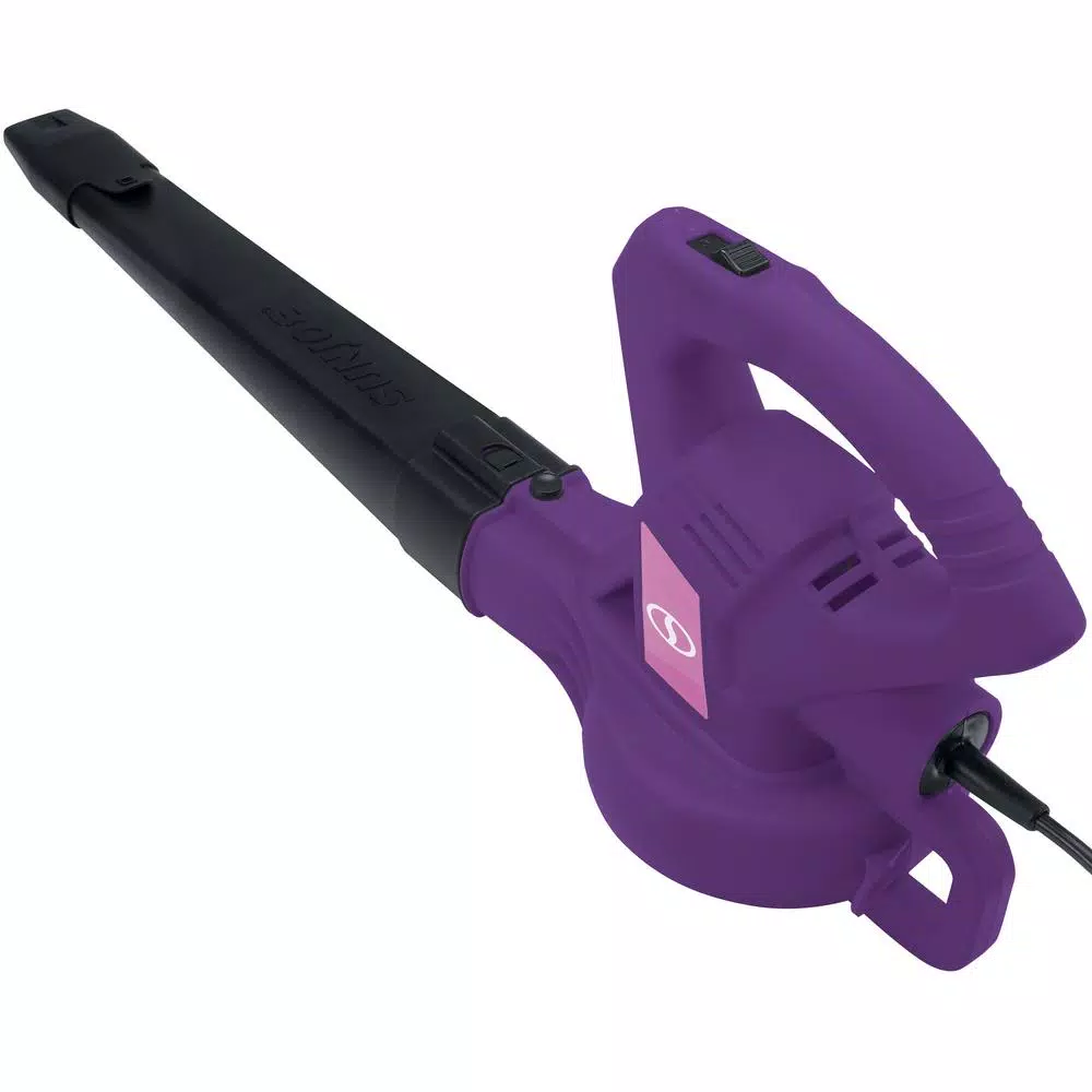 Sun Joe 10 Amp Electric Handheld Leaf Blower, 215 MPH, 240 CFM, 2-Speed, Purple