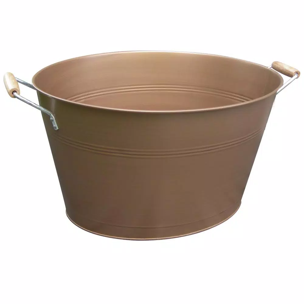 Artland Masonware Antique Copper Oval Party Tub with Handles, 8 Qt.