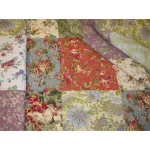 Greenland Home Fashions Blooming Prairie Multi Color Quilted Cotton Throw, Floral Patchwork Design thumbnail 3