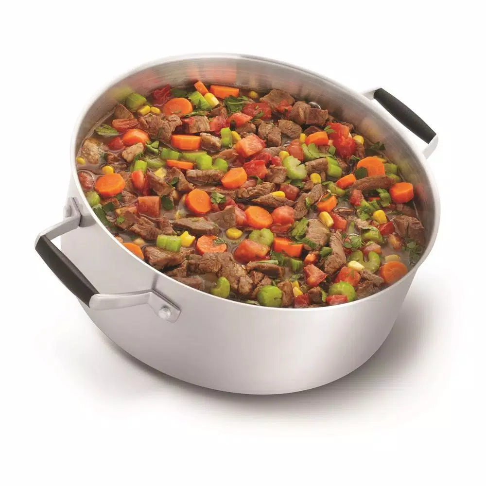 Calphalon Select by Calphalon 5 Qt. Round Stainless Steel Dutch Oven with Tempered Glass Lid
