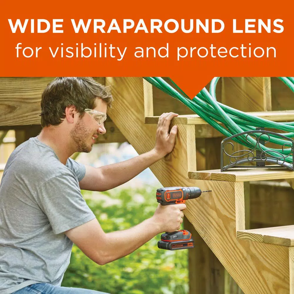 BLACK+DECKER BD250 High Performance Lightweight Safety Eyewear with Clear Lens