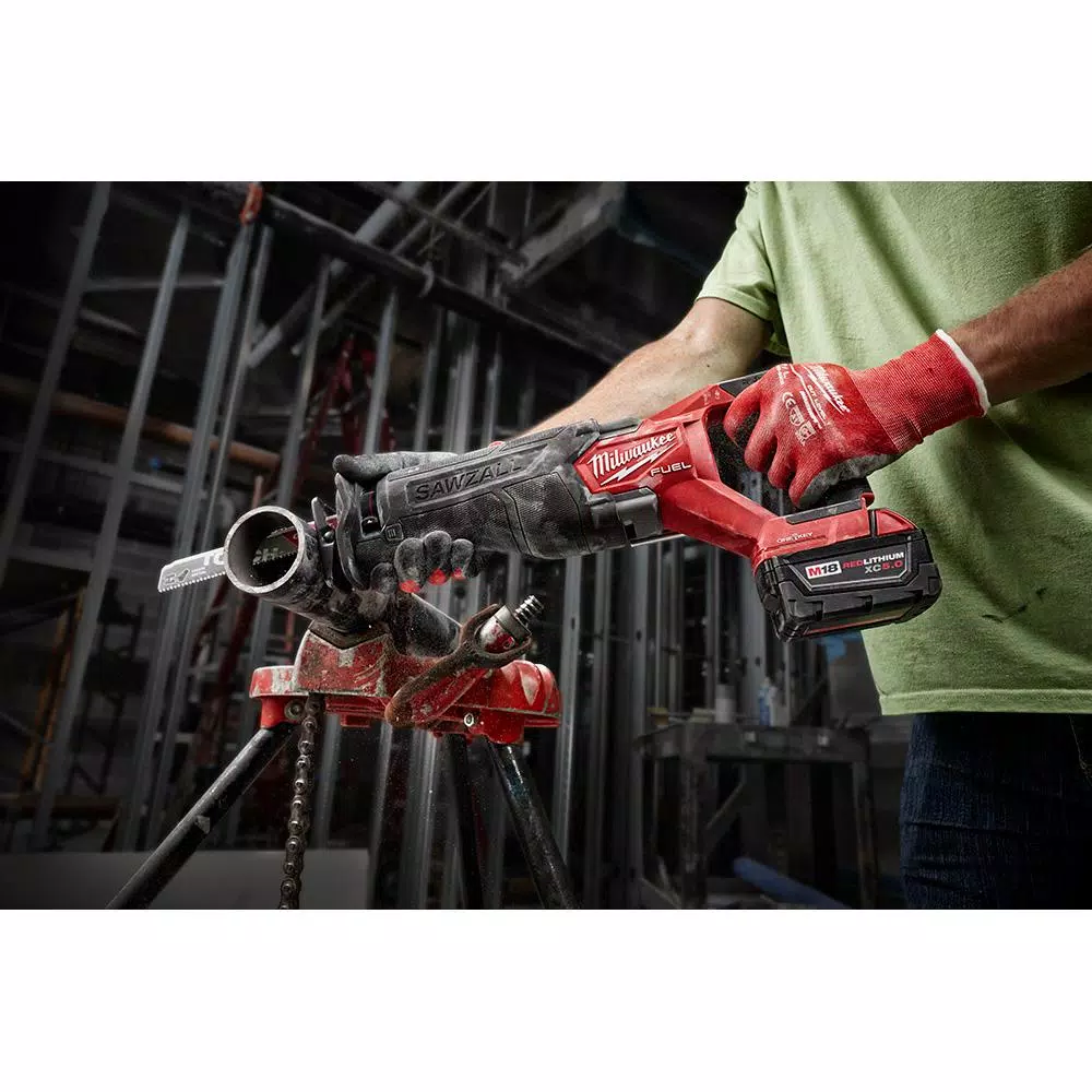 Milwaukee M18 FUEL ONE-KEY Reciprocating Saw Kit with Two 5.0 Ah Batteries and Charger