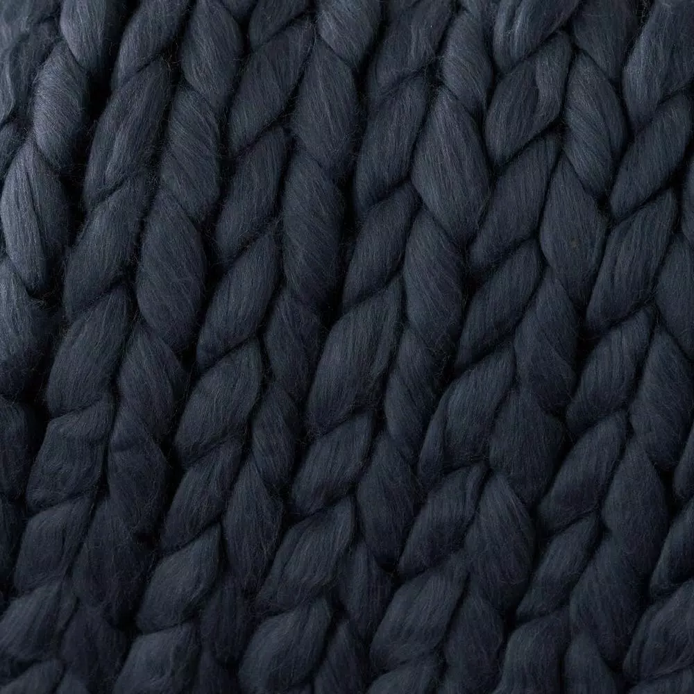 Noble House Marnie Blue Acrylic Throw Blanket - Modern Solid Pattern