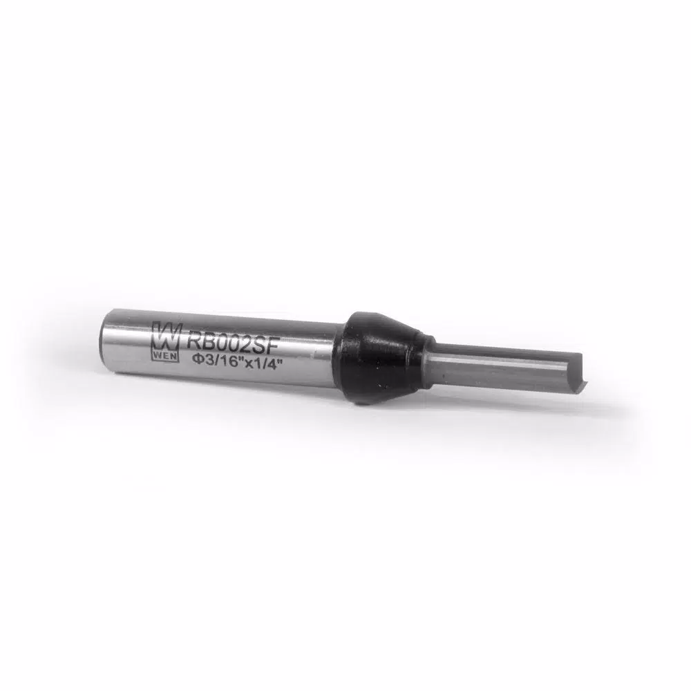 WEN 3/16 in. Straight 1-Flute Carbide Tipped Router Bit, 1/4 in. Shank