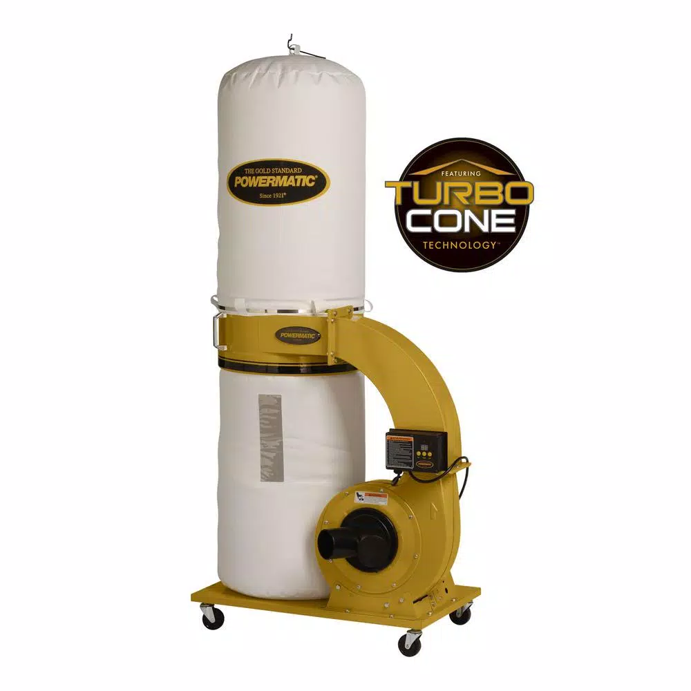 Powermatic PM1300TX-BK 1.75HP 1PH Dust Collector with TurboCone and Bag Filter Kit