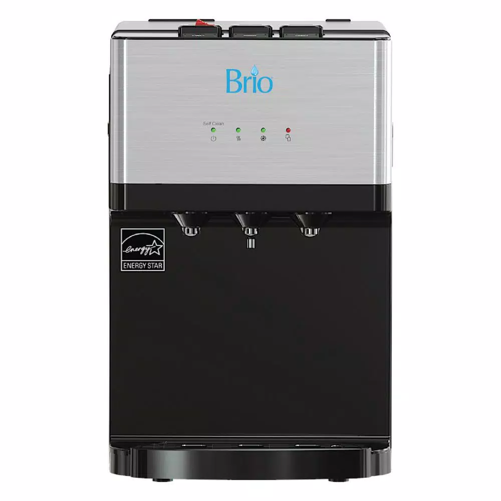 Brio Tri-Temp 2-Stage Countertop Bottleless Water Cooler with UV Self-Cleaning