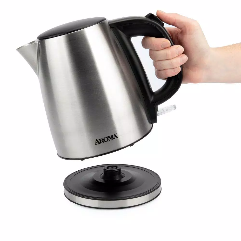 Aroma 4.5-Cup Stainless Steel Electric Kettle, 1000W, Automatic Shut-Off