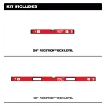 Milwaukee REDSTICK Box Level Set, 24 in. and 48 in. thumbnail 2