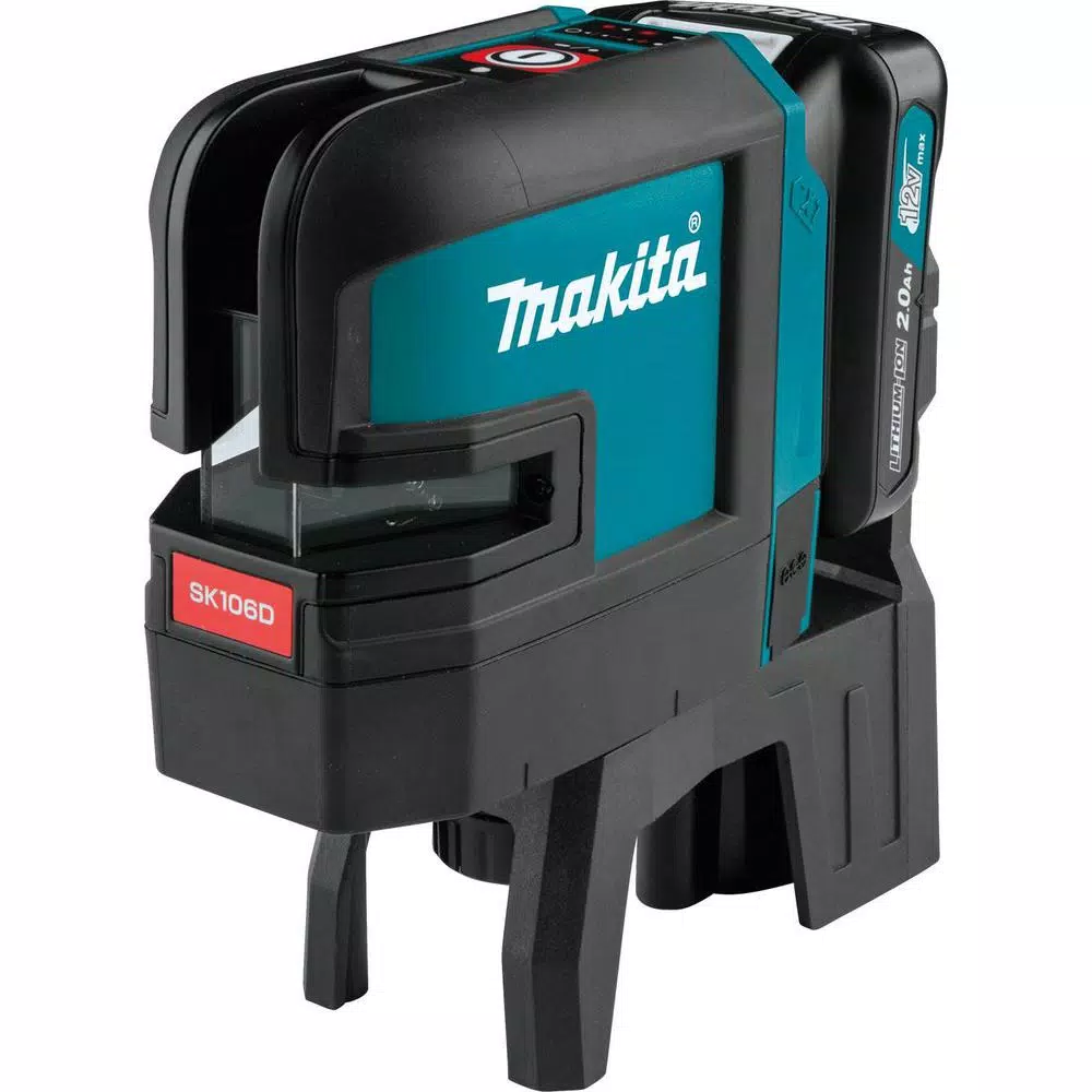 Makita 12V MAX CXT Self-Leveling Red Beam Cross-Line and 4-Point Laser Kit (2.0 Ah)