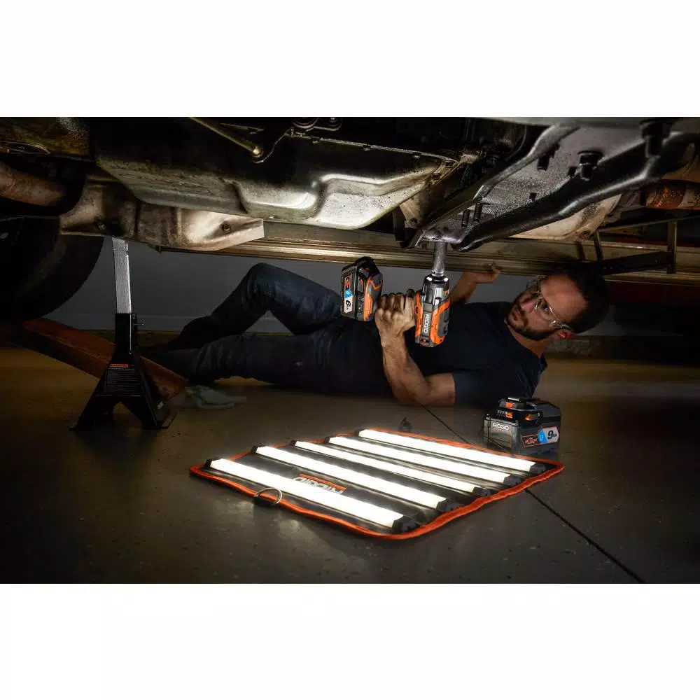 RIDGID 18V OCTANE Brushless 1/2 in. Impact Wrench and LED Mat Light Kit, Tool Only