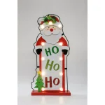 Fraser Hill Farm 24 in. Artificial Christmas Wreath Decor Set with Train, Sleigh, and LED Shelf Sitters thumbnail 8