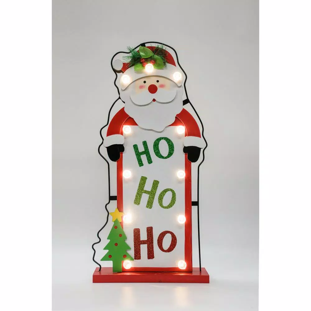 Fraser Hill Farm 24 in. Artificial Christmas Wreath Decor Set with Train, Sleigh, and LED Shelf Sitters