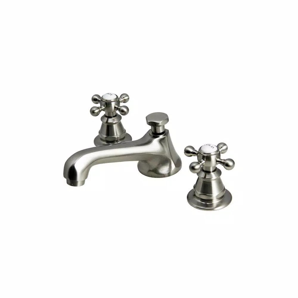 Water Creation Century Classic 8 in. Widespread Bathroom Faucet, Brushed Nickel, with Pop-Up Drain