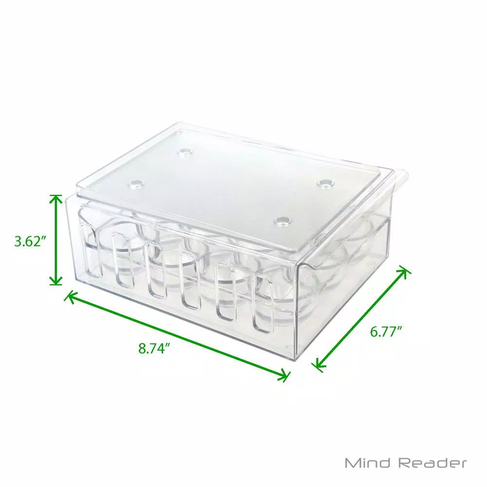 Mind Reader Clear Stackable 1-Dozen Egg Container Storage Drawer, Reusable BPA-Free Plastic