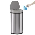 iTouchless 13 Gallon Stainless Steel Semi-Round Touchless Trash Can with AbsorbX Odor Control thumbnail 2