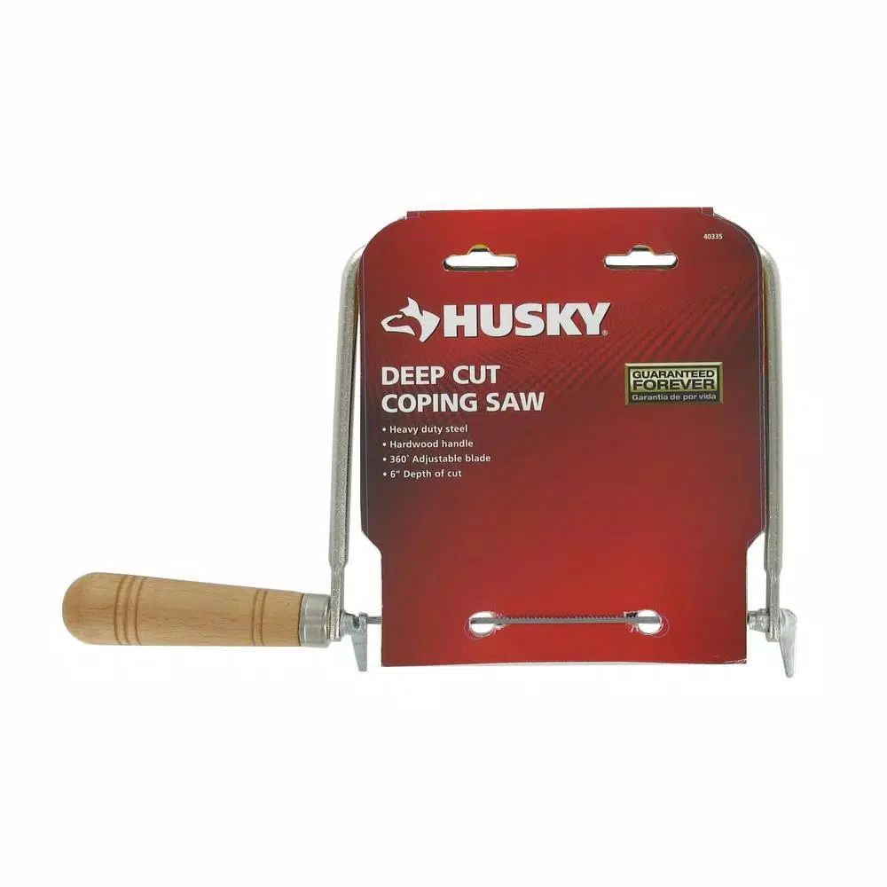 Husky 6 in. Deep-Cut Coping Saw with Wood Handle and Heavy-Duty Steel Frame