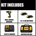DEWALT ATOMIC 20V MAX Brushless 1/2 in. Drill/Driver and Impact Driver Combo Kit thumbnail 2
