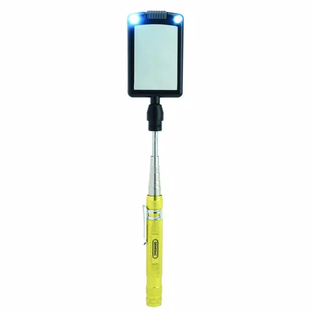 General Tools 24 in. Telescoping LED Lighted Rectangular Inspection Mirror