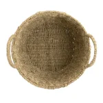 Zentique Handmade Round Woven Seagrass Wicker Basket with Handles, Brown thumbnail 3