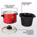 Taco Tuesday 4 Qt. Slow Cooker with Cool-Touch Handles, Red thumbnail 2