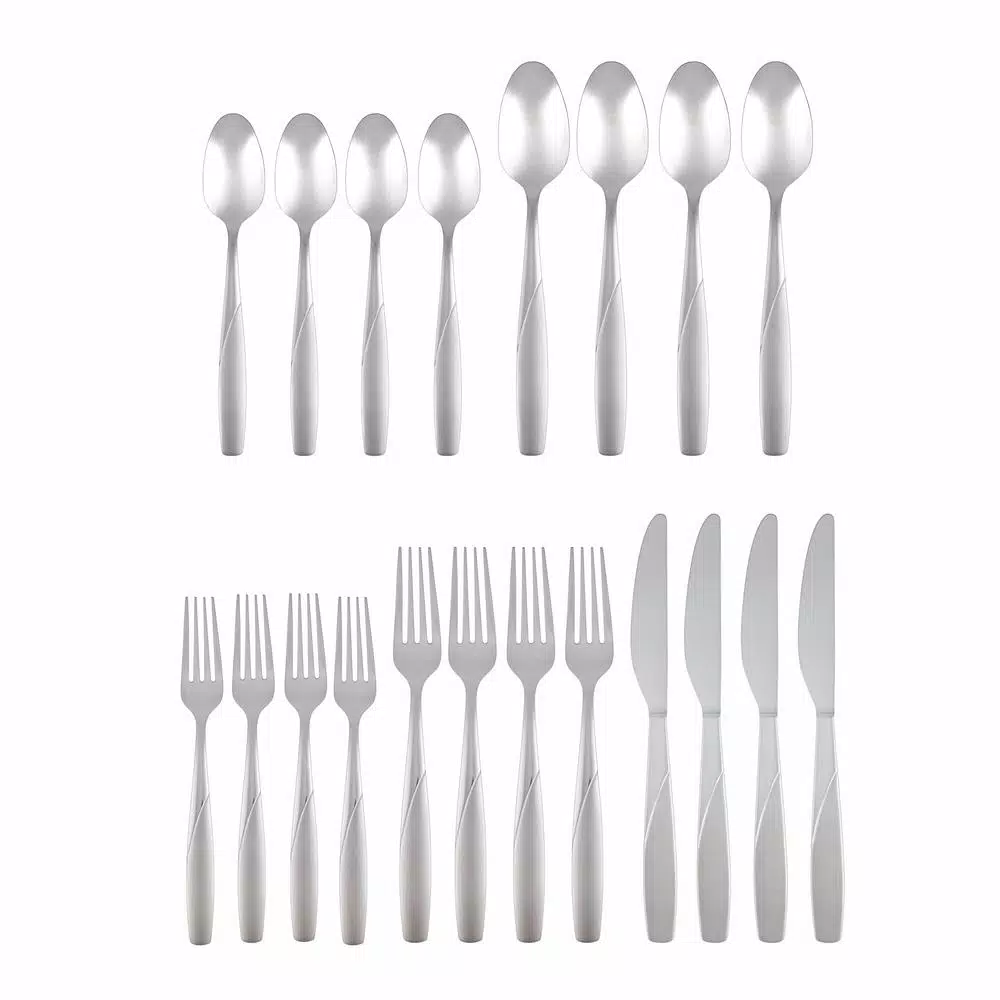 Cambridge Silversmiths Southview Sand 20-Piece 18/0 Stainless Steel Flatware Set, Service for 4