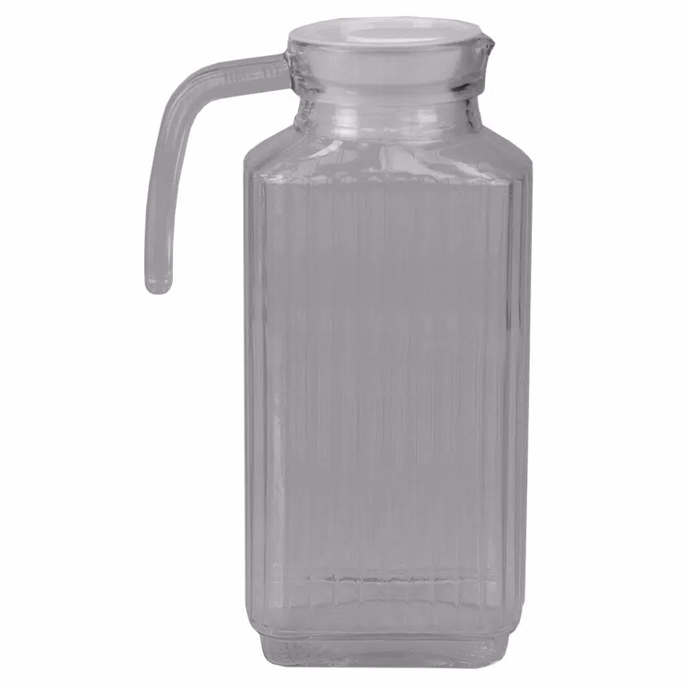 Unbranded Embellished 60.8 fl. oz. Clear Plastic Pitcher with No-Mess Pour Spout and Ergonomic Grip Handle