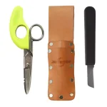 Jameson Electrician Cable Splicer Tool Set with Snip Grip Scissors, Skinning Knife, and Leather Pouch thumbnail 2
