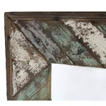 Aspire Home Accents Brogan Large Rectangle Multi-Colored Reclaimed Wood Accent Mirror with Hooks thumbnail 3