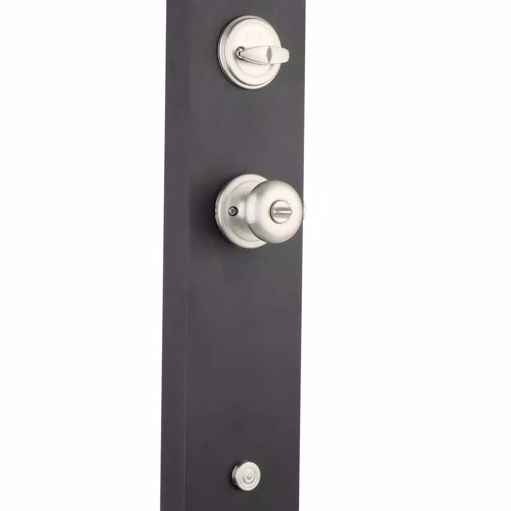Kwikset Montara Keyed Entry Handleset with Single Cylinder Deadbolt, Satin Nickel