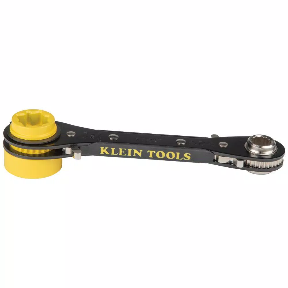 Klein Tools 6-in-1 Ratcheting Lineman's Wrench, SAE Combination Wrench
