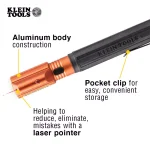 Klein Tools Inspection Penlight with Laser, 45 Lumens, LED, Orange/Black thumbnail 3