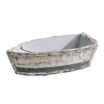 3R Studios Distressed Wood Decorative Boat with Tin Insert - Nautical Display Container thumbnail 1