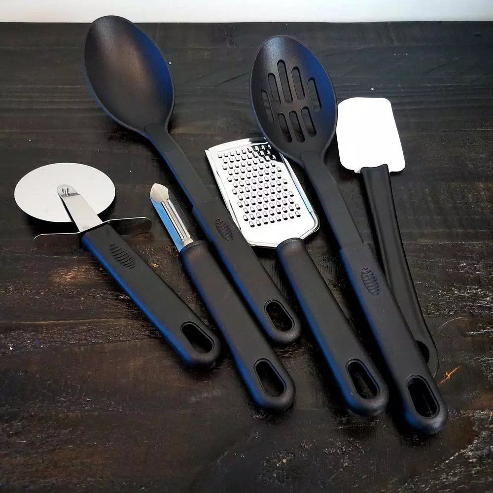 Gibson Home Gibson Total Kitchen 20-Piece Nylon Utensil and Gadget Set, Black