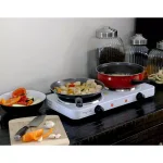 MegaChef 2-Burner Portable Electric Hot Plate Cooktop, 1700W, White thumbnail 4