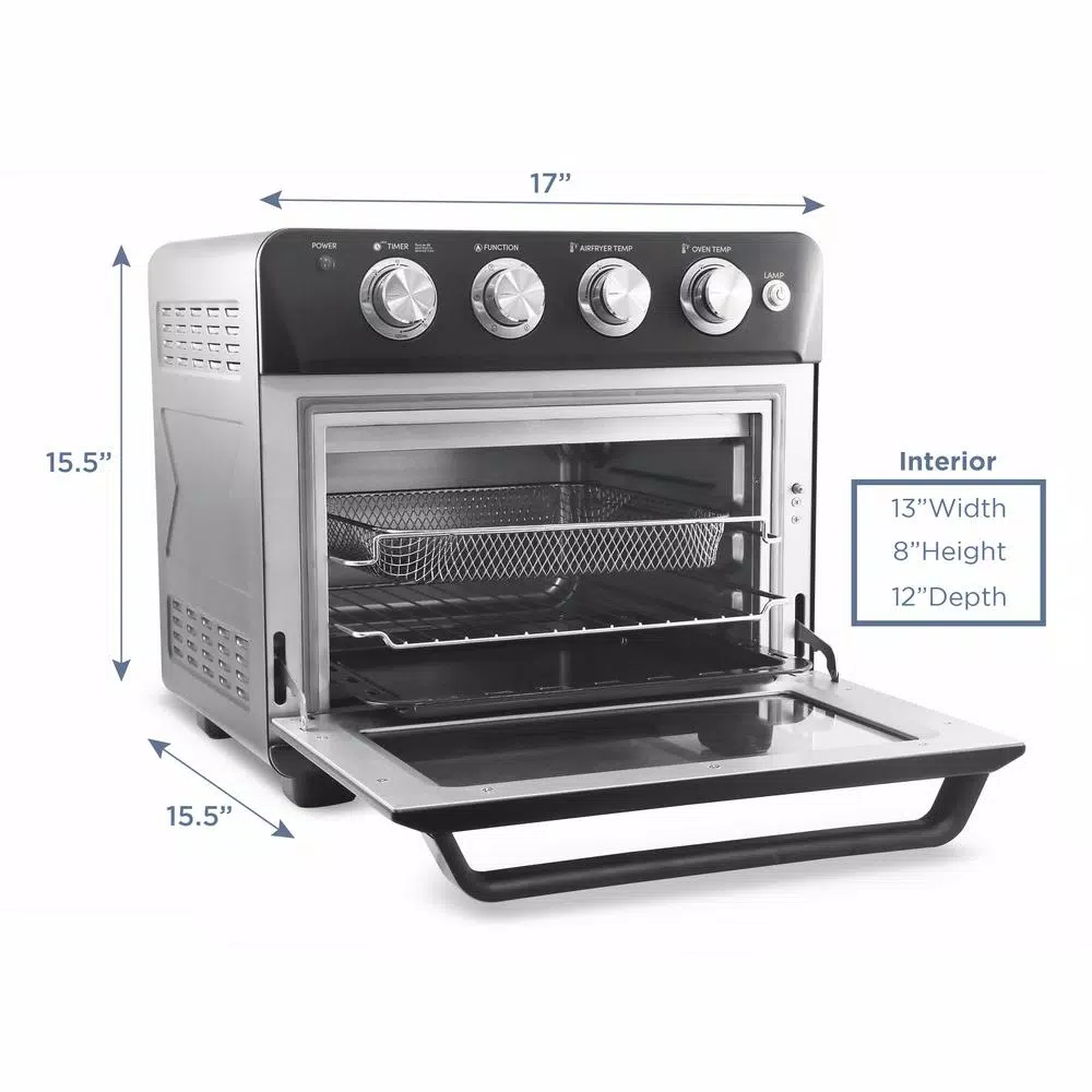 Maximatic Elite Gourmet Deluxe 25L Air Fryer Oven, 1640W Multi-Function Convection Oven with Rotisserie