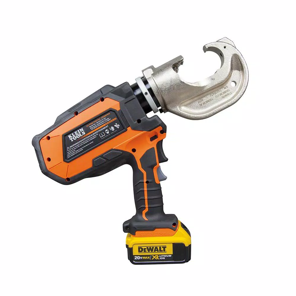 Klein Tools DeWALT 20V Cordless 12-Ton Battery-Operated Crimper Kit with Two 4 Ah Batteries, Charger, and Case