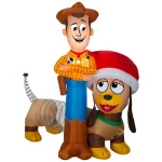 Disney Pixar Toy Story Woody and Slinky 5.6 ft. Pre-lit Inflatable Airblown Holiday Scene thumbnail 1