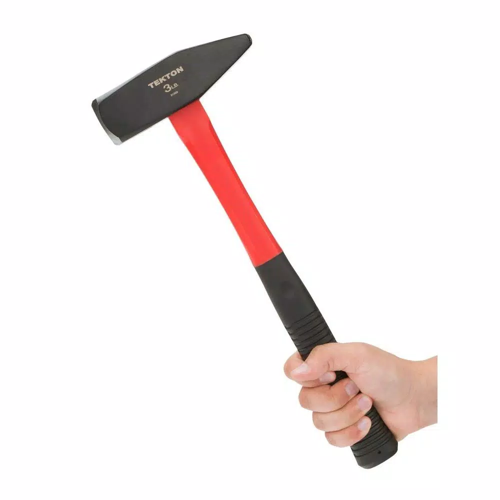 TEKTON 3 lb. Cross Peen Hammer with Fiberglass and Rubber Grip