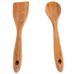 Creative Home Natural Bamboo Cooking Utensil Set - 2-Piece Solid Spoon and Turner thumbnail 1