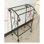 Kings Brand Furniture Classic Freestanding Towel Rack with 3 Bars and Shelf, Coffee Brown thumbnail 3